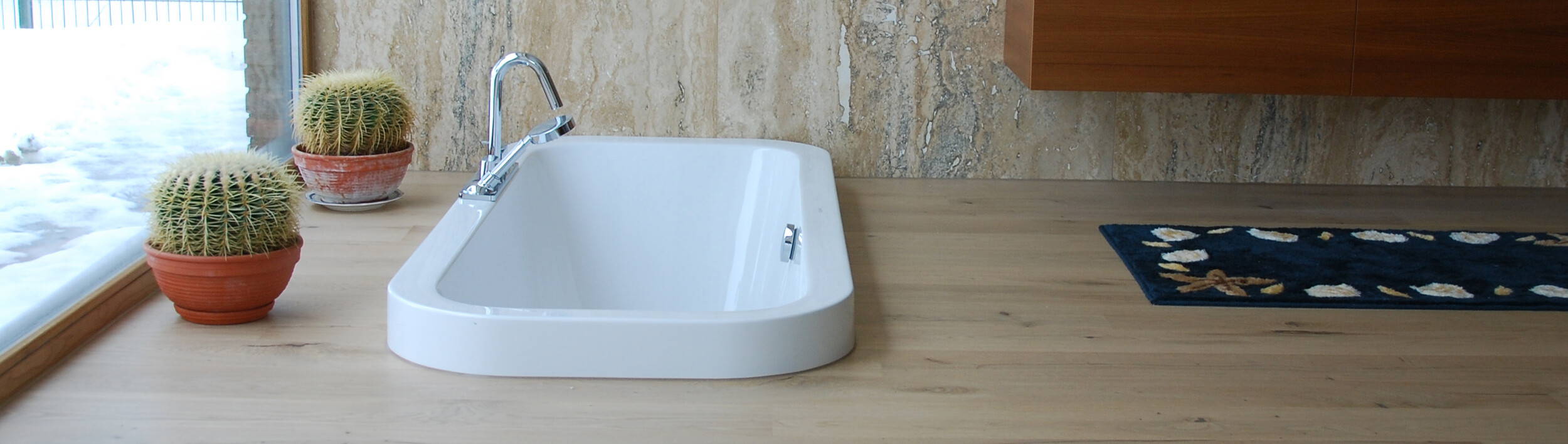 A wood floor in a bathroom?