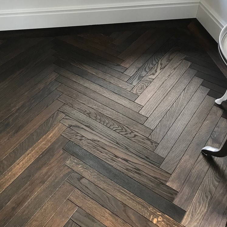 Herringbone pattern wooden floor in USA